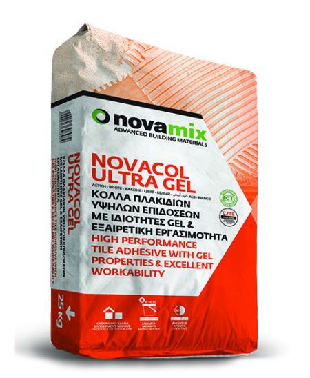 NOVACOL ULTRA GEL. ΚΟΛΛΑ ΠΛΑΚΙΔΙΩΝ 25KG.